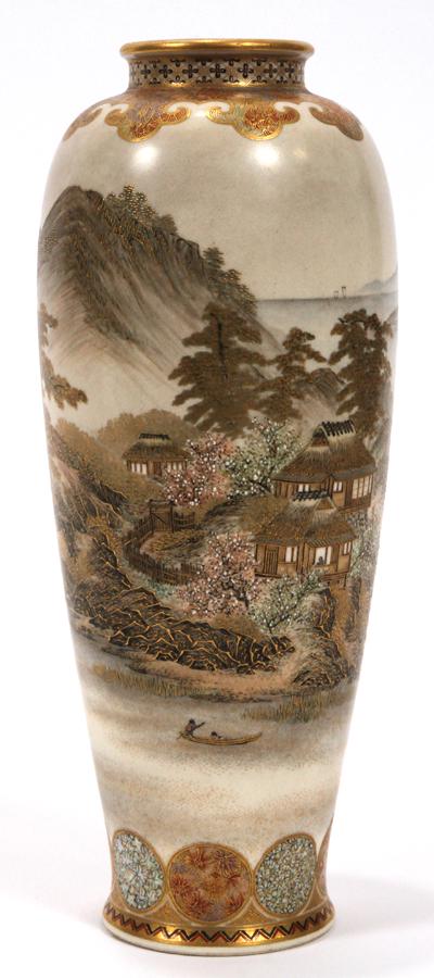YABU MEIZAN SATSUMA EARTHENWARE VASE 19TH.C. (1 of 11)