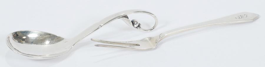 GEORG JENSEN STERLING LADLE AND TIFFANY SPOON (1 of 4)