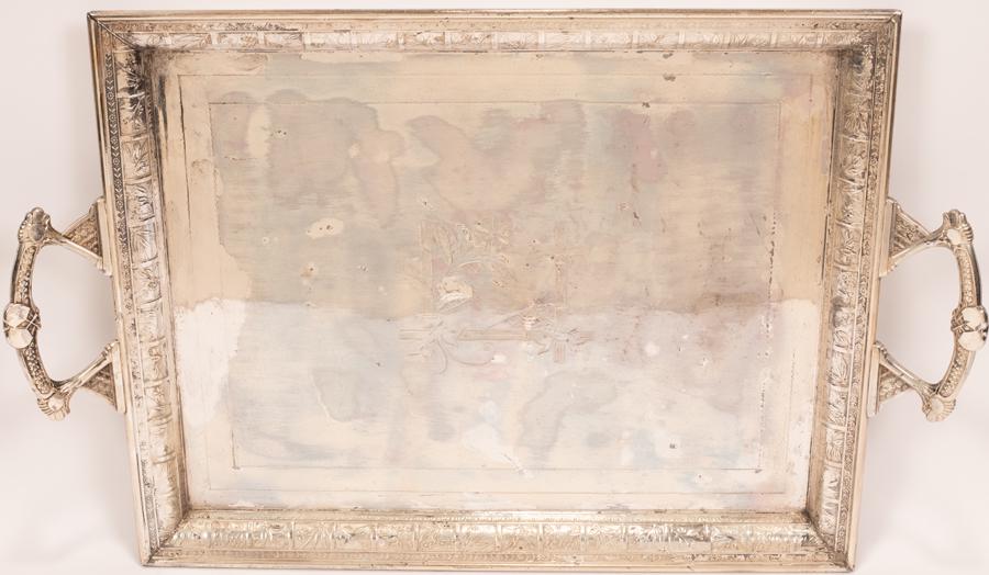 PAIRPOINT SILVER PLATE TRAY, W 25", L 16" (1 of 5)
