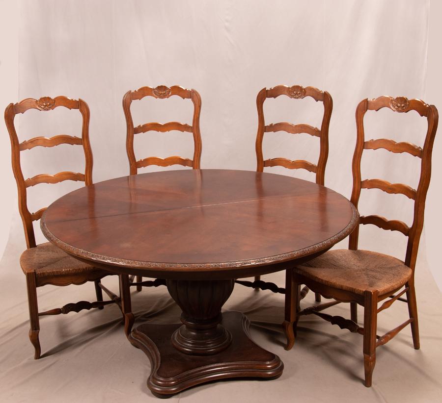 BERNHART MAHOGANY TABLE & CHAIRS, 5 PCS (1 of 5)