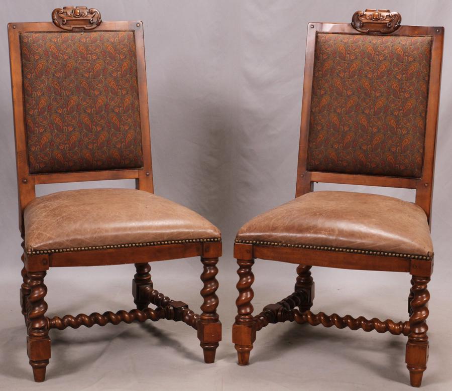RALPH LAUREN, HENREDON PAIR OF SIDE CHAIRS, WALNUT (1 of 3)