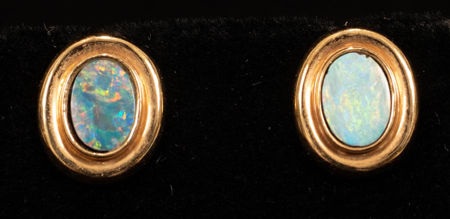 OPAL AND 14KT YELLOW GOLD OPAL EARRINGS (1 of 1)