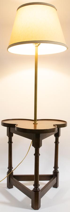 FREDERICK COOPER OAK TABLE/LAMP H 52" DIA 18" (1 of 4)