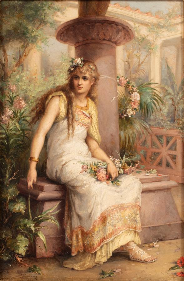 DIANA COOMANS OIL ON CANVAS 1889 CLASSICAL BEAUTY (1 of 5)