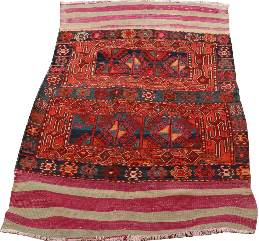 TRIBAL SERAPI HAND FLAT WOVEN RUG  W 3' L 3'2" (1 of 2)