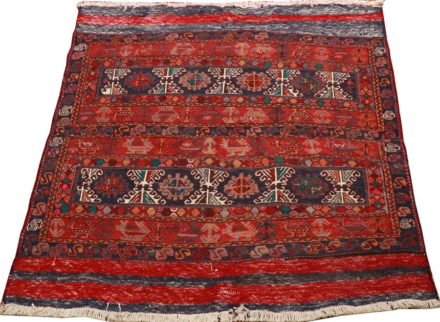 SERAPI HAND WOVEN MAT OR PILLOW COVER W 3'3" L 4' (1 of 2)