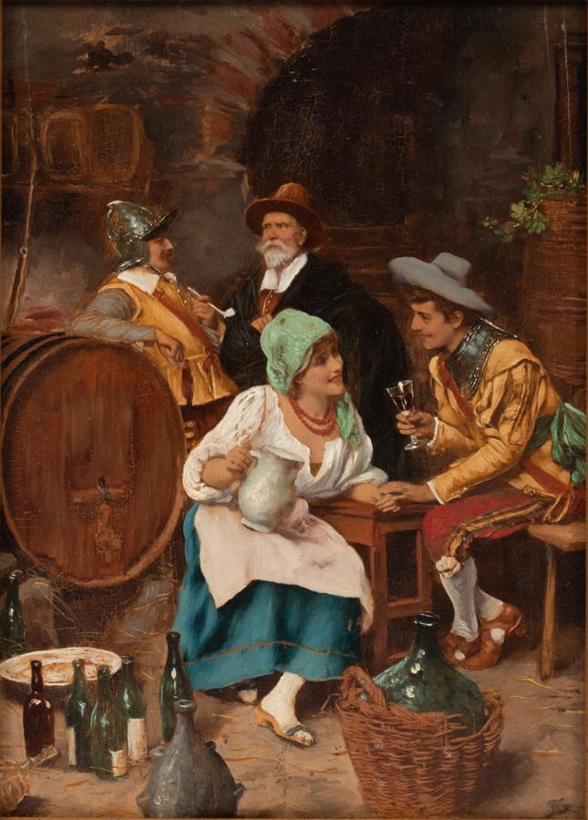 DUTCH OIL ON BEVELED MAHOGANY PANEL (1 of 3)