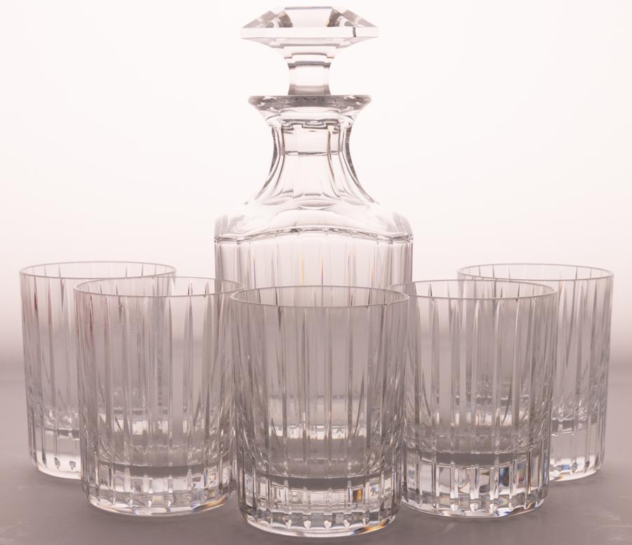 BACCARAT CRYSTAL DECANTER & GLASSES, 6 PCS (1 of 7)