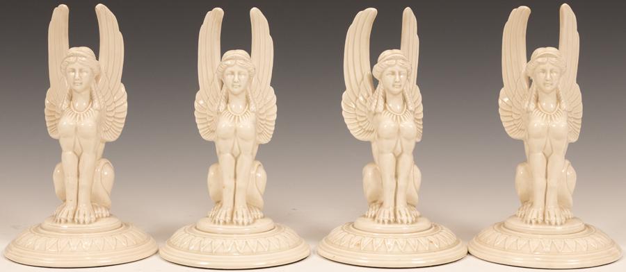 FITZ & FLOYD CERAMIC SPHYNX PAPERWEIGHTS, 4 PCS (1 of 5)