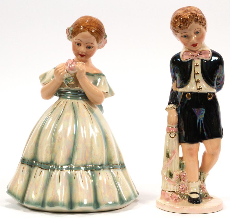 HOLLAND MOLD GLAZED POTTERY, 2 PCS, BOY & GIRL (1 of 5)