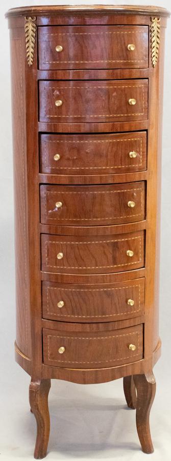 FRENCH STYLE SEMAINIER WALNUT DEMI-LUNE CHEST (1 of 1)