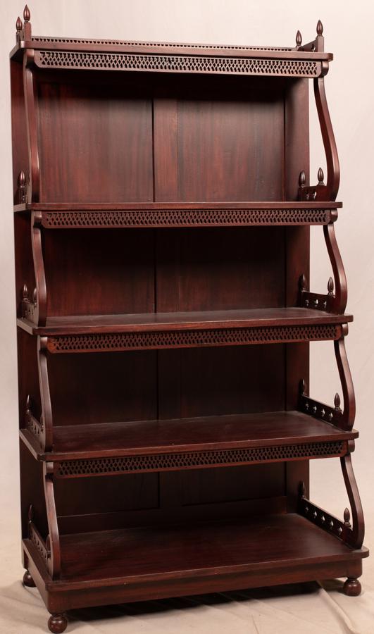 AMERICAN MAHOGANY WHAT-NOT SHELF, H 64", W 35" (1 of 2)