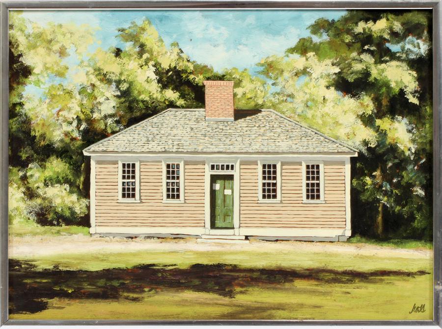 JAMES ROSS OIL ON MASONITE, "THE PRINT SHOP" (1 of 3)