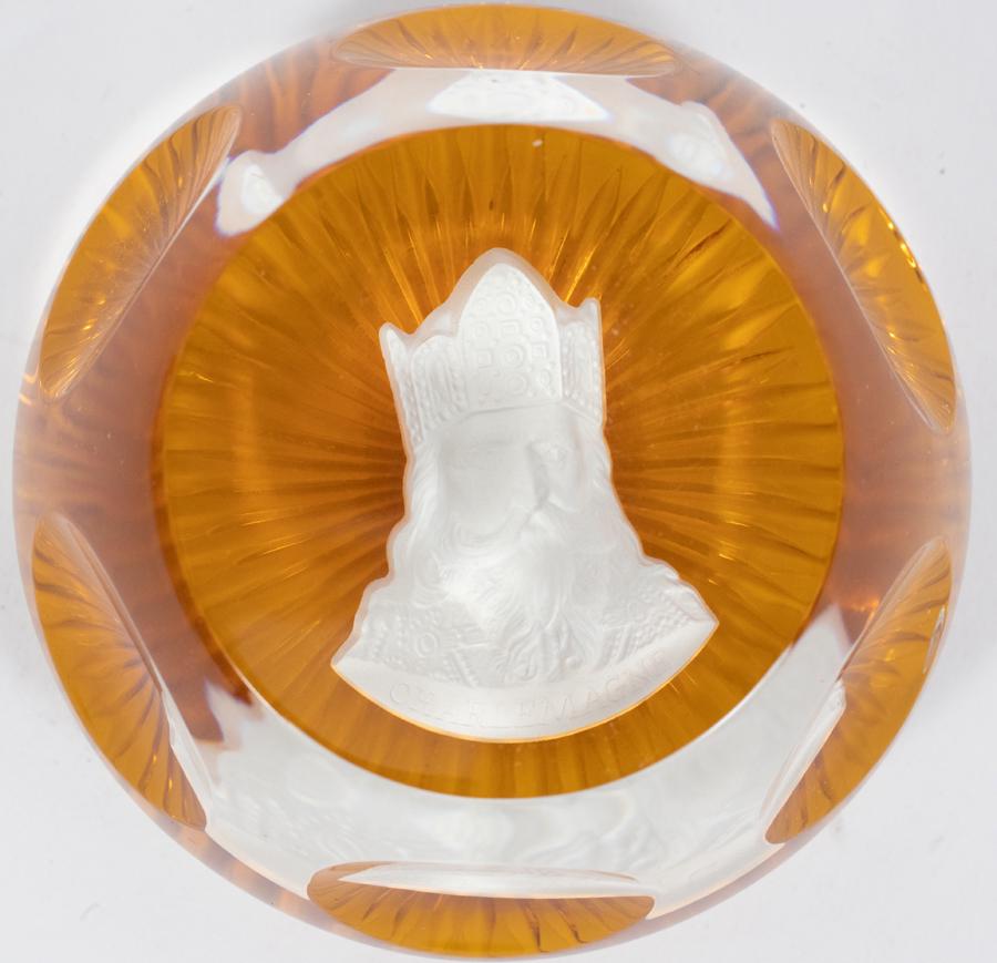 BACCARAT CRYSTAL PAPERWEIGHT, CHARLEMAGNE (1 of 6)