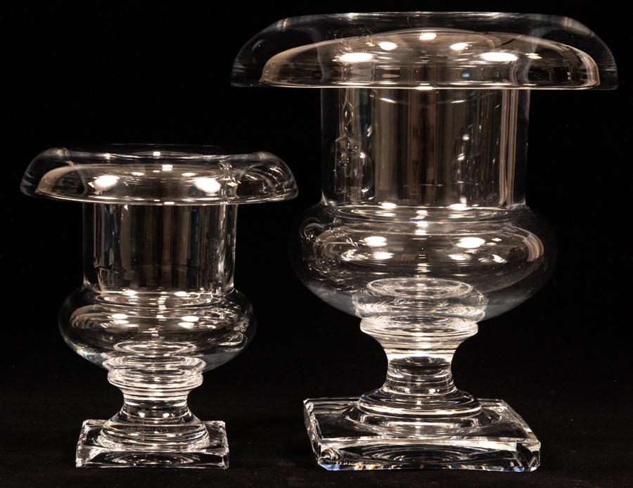 VAL ST. LAMBERT CRYSTAL VASES, 2 PCS, H 6"-8.5" (1 of 6)