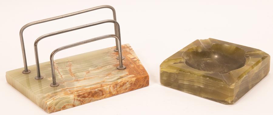 FRENCH  LETTER-STAND 4"H X 9"W.&  ASHTRAY 1900 (1 of 6)