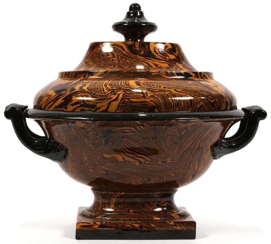 ITALIAN MODERN CERAMIC "AGATE" COVERED TUREEN (1 of 4)