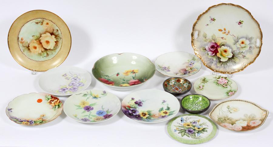 HAND PAINTED PORCELAIN PLATES, 13 (1 of 2)