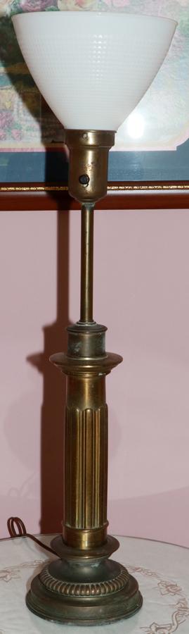 BRASS TABLE LAMP, H 24" (1 of 2)
