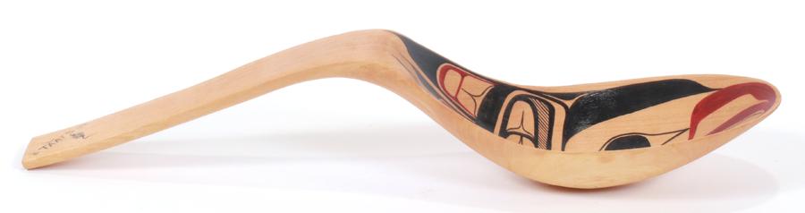 TLINGIT CARVED WOOD SCOOP 1996 L 15" (1 of 3)