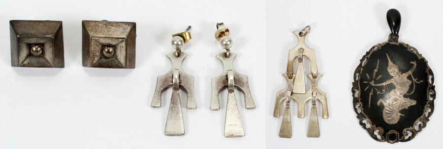 STERLING SILVER EARRINGS (2 PAIRS) AND PENDANTS (1 of 11)