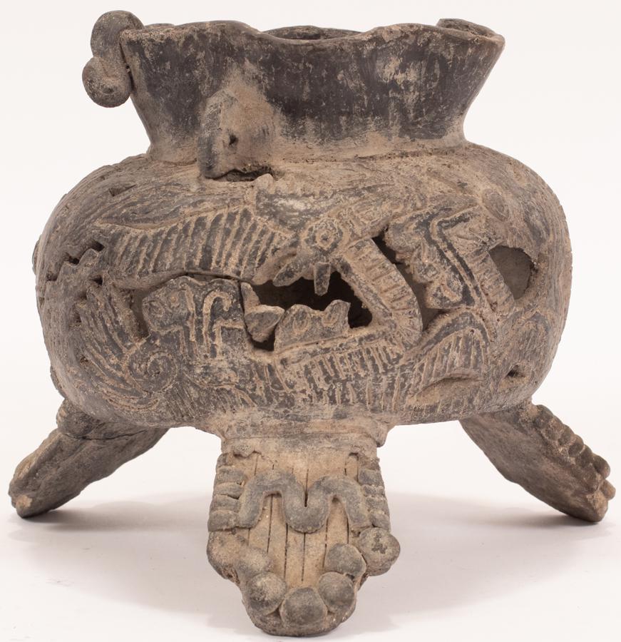 PRE-COLUMBIAN STYLE VESSEL, H 7", DIA 6" (1 of 4)