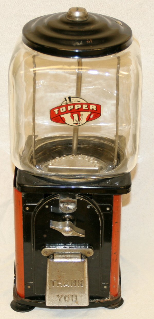 VICTOR TOPPER 1-CENT GUMBALL MACHINE: VICTOR TOPPER 1-CENT GUMBALL MACHINE: