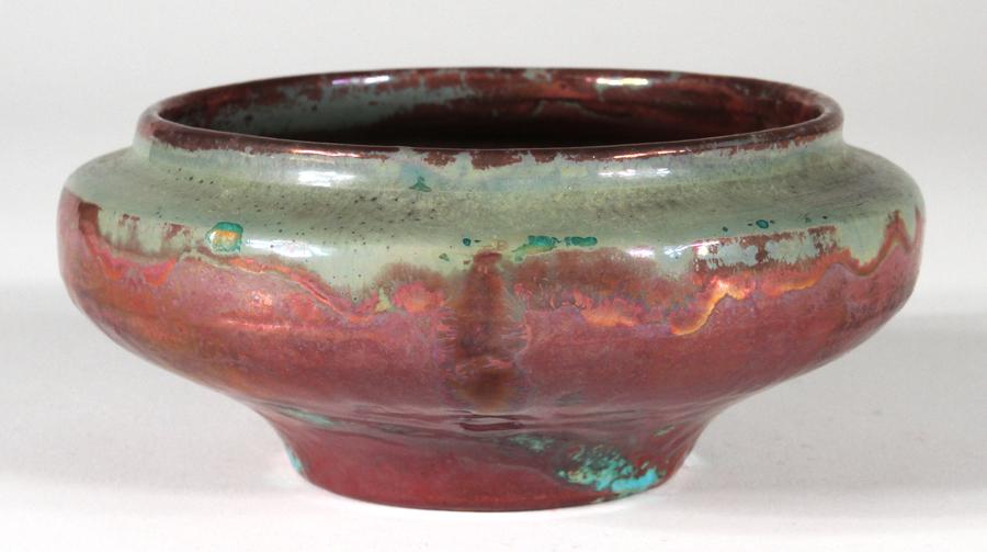 PEWABIC POTTERY IRIDESCENT GLAZED POTTERY BOWL H 2.25" (1 of 4)
