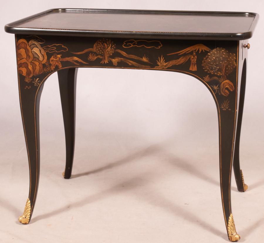 ORIENTAL LACQUERED WOOD TABLE, 21ST C, H 24", W 28" (1 of 7)