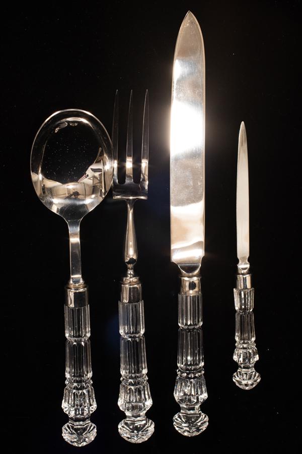 WATERFORD CRYSTAL 2 PC CARVING SET, SERVING SPOON AND (1 of 3)