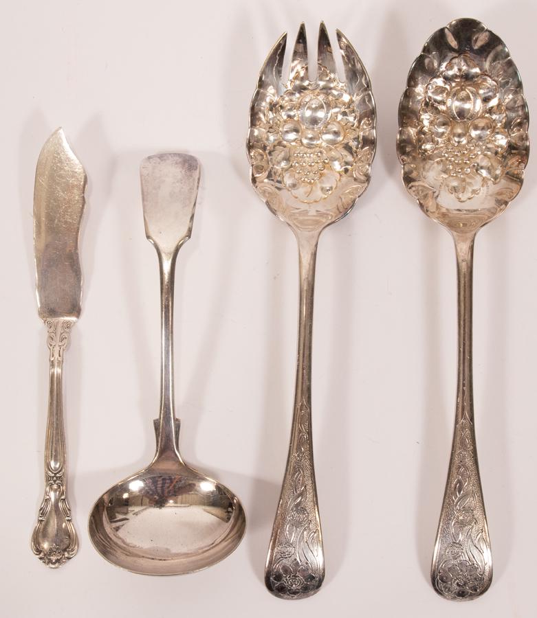 ENGLISH ELECTRO PLATE SERVING SPOON AND FORK, BUTTER (1 of 5)