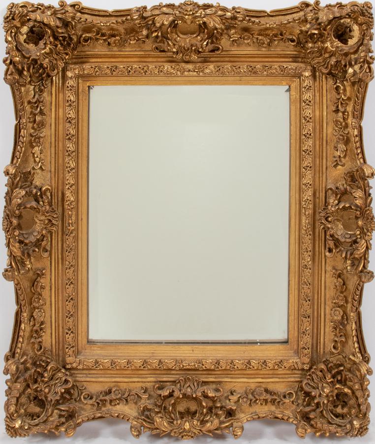 GILT WOOD MIRROR, H 31", W 26" (1 of 3)