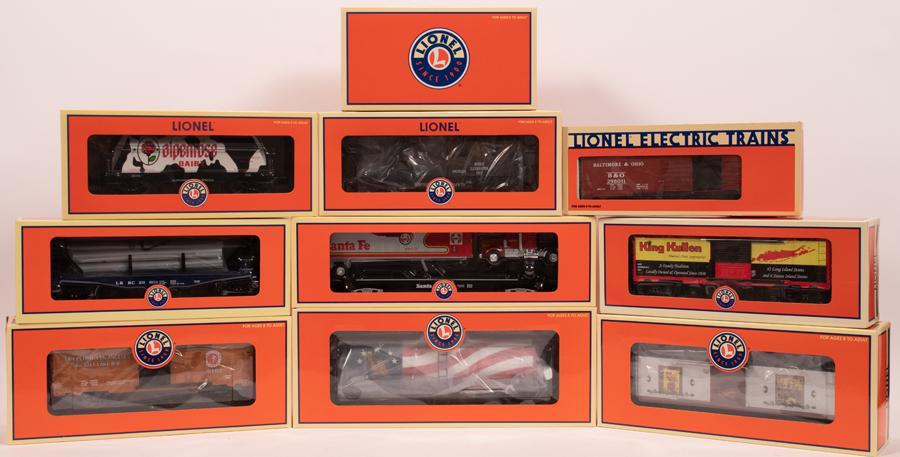 LIONEL BOXED TRAINCARS, 20/21ST C, 10 PCS, L 9.5"-15" (1 of 20)