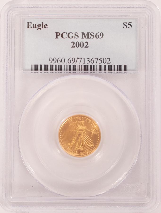 $5.DOLLAR GOLD COIN CERTIFIED MS - 69, ' EAGLE IN (1 of 4)