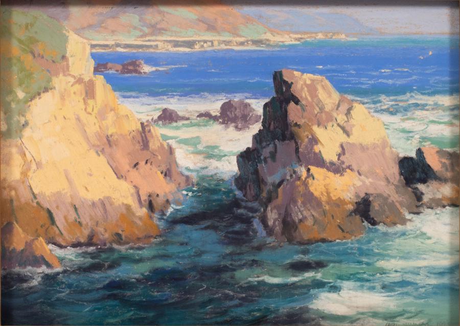 CARL SAMMONS (AMERICAN, 1883–1968) PASTEL ON  H 10" W (1 of 5)