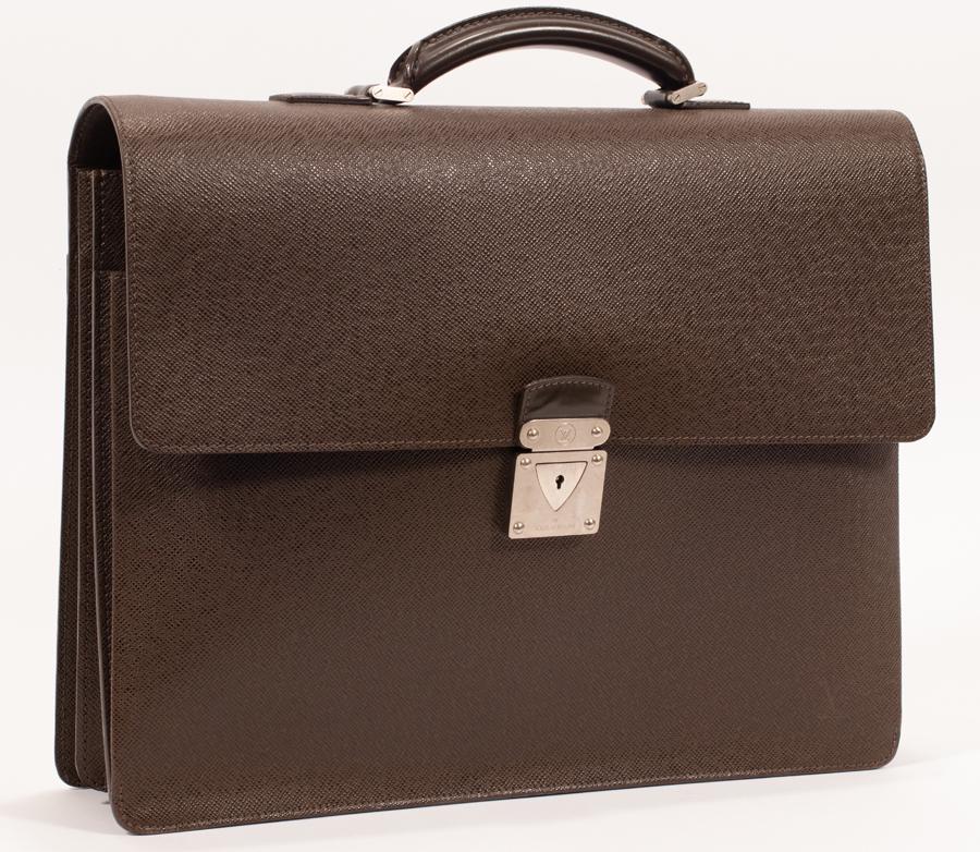LOUIS VUITTON TAIGA LEATHER ROBUSTO BRIEFCASE, H 13", W (1 of 10)