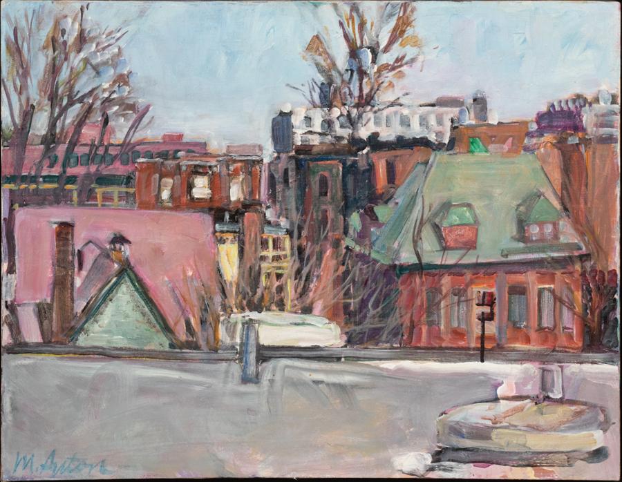 M. ANTON ARCYLIC ON CANVAS H 22" W 28" URBANSCAPE (1 of 3)