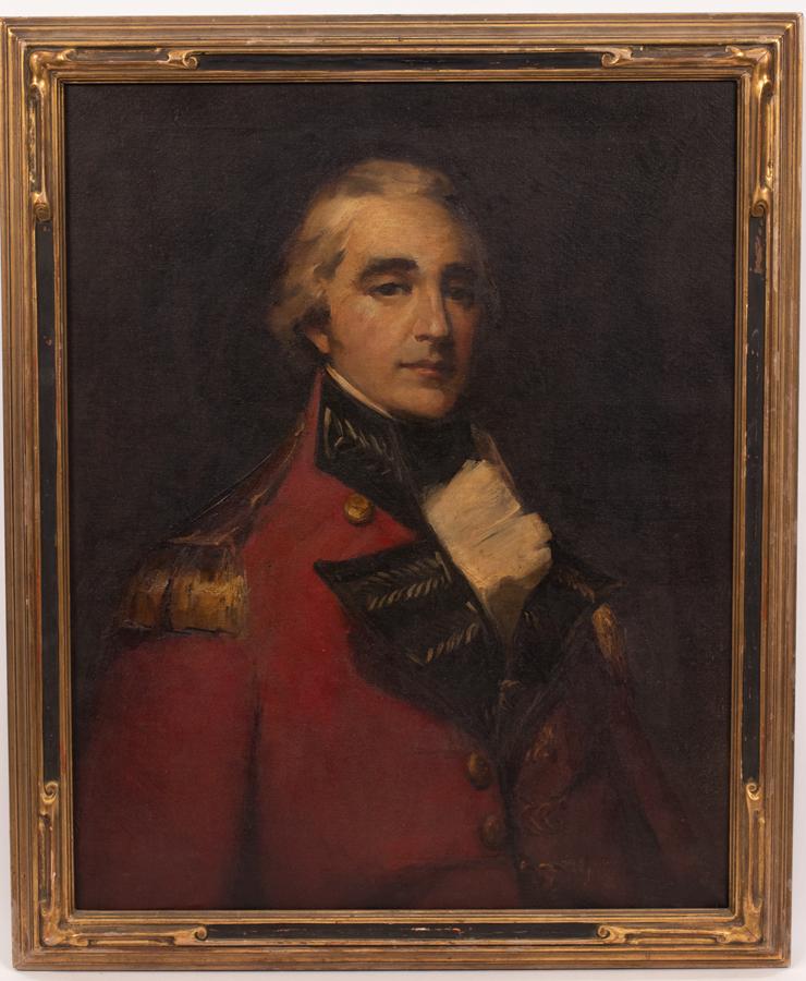 OIL ON CANVAS, C. 1900, H 30", W 24", BRITISH SOLDIER (1 of 4)