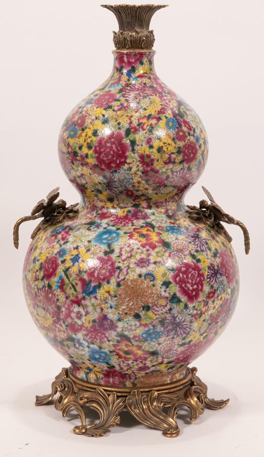 CHINESE FAMILLE ROSE THOUSAND FLOWERS GOURD FORM (1 of 7)