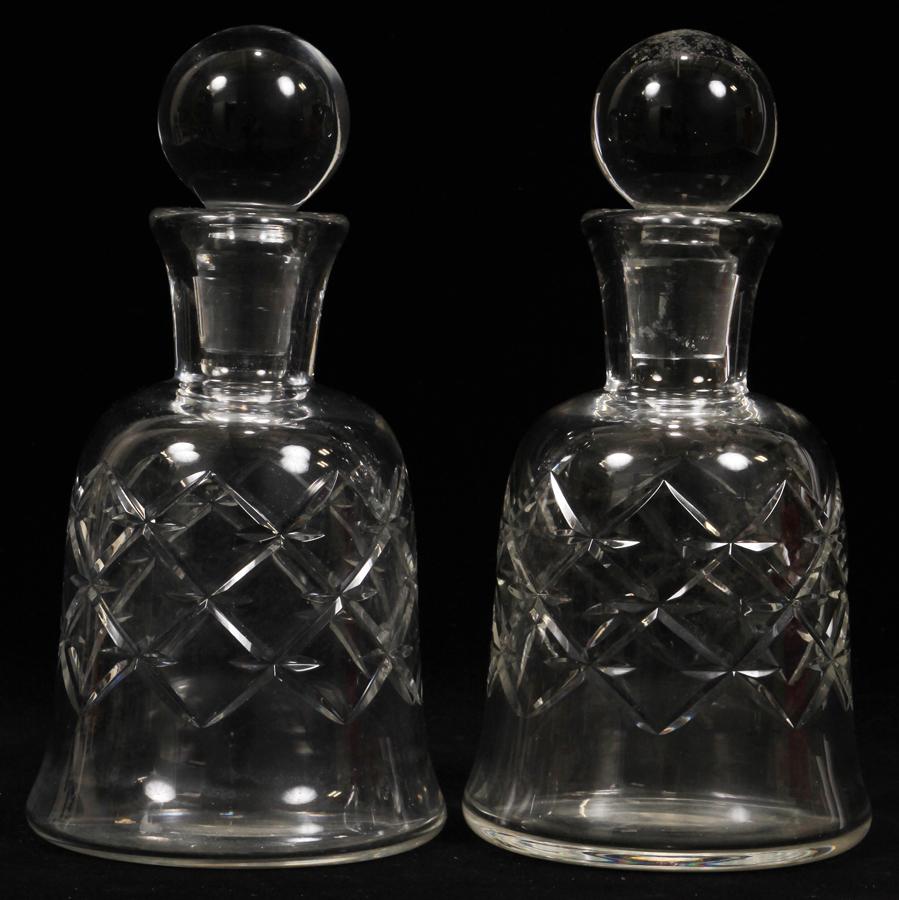 BACCARAT CRYSTAL DECANTERS PAIR H 9.25" W 4.75" (1 of 4)