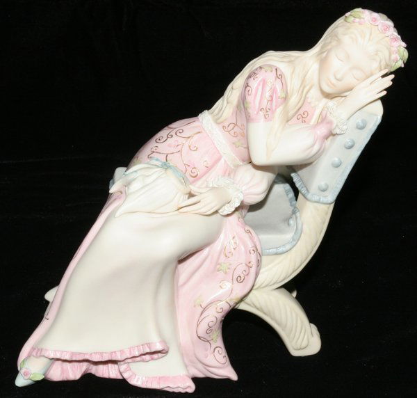 CYBIS BISQUE FIGURE, 'SLEEPING BEAUTY', #386: CYBIS BISQUE FIGURE, 'SLEEPING BEAUTY', #386, H 7 3/4":Limited edition number 386.