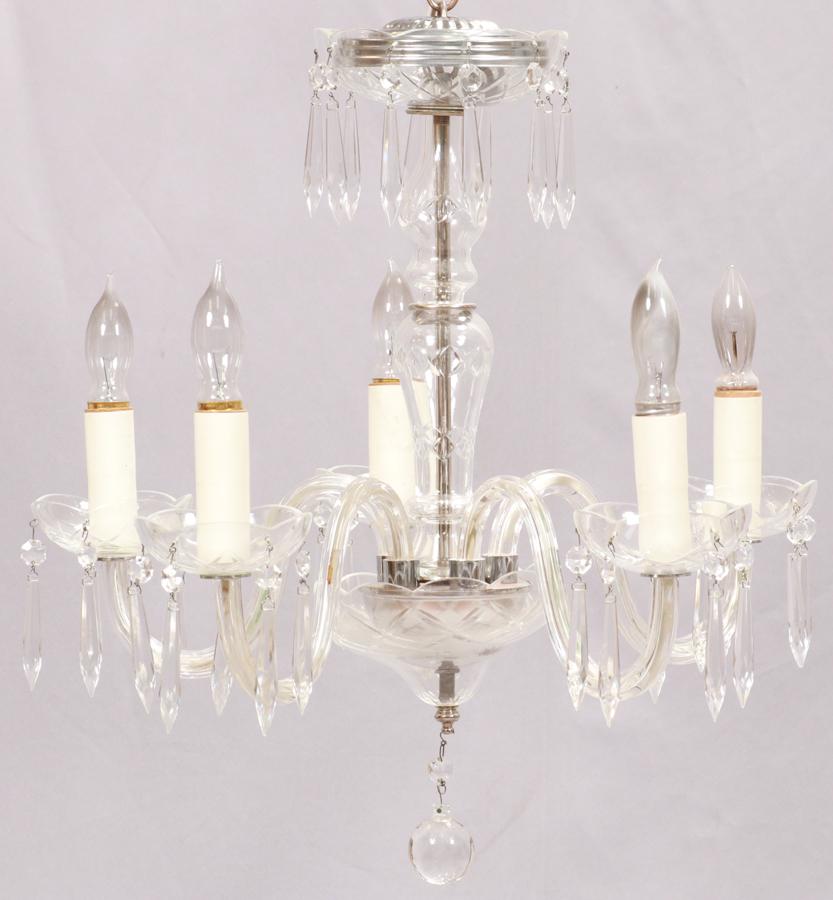 WATERFORD QUALITY CRYSTAL CHANDELIER, H 21", DIA 21" (1 of 2)