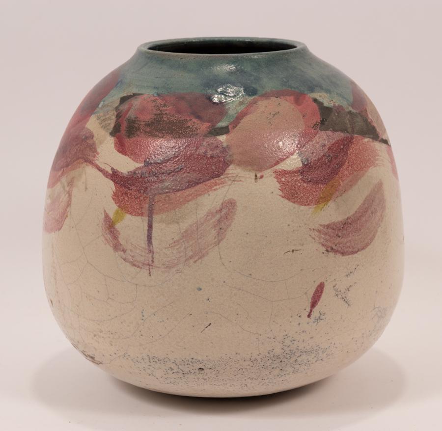 SIGNED ART POTTERY VASE, 2015 H 12" DIA 11" (1 of 6)