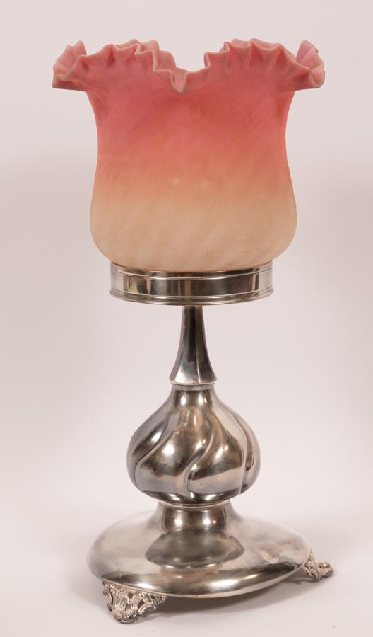 AMERICAN BURMESE ROSE-PINK & WHITE ART GLASS SHADE (1 of 6)