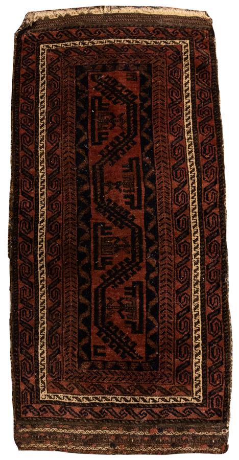 BALUCH DESIGN HAND WOVEN WOOL RUG H 3'3" W 1'7" (1 of 3)