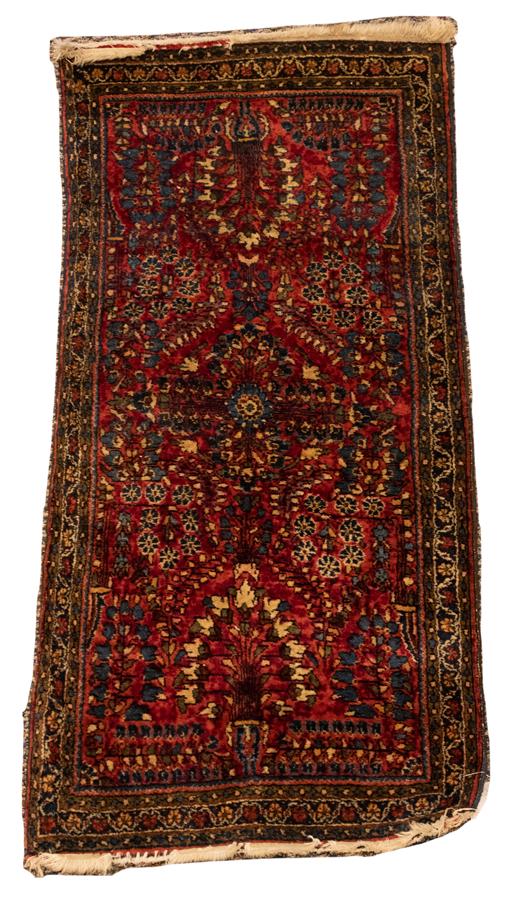 SAROUK PERSIAN ORIENTAL RUG C 1930, W 2' L 4' (1 of 4)