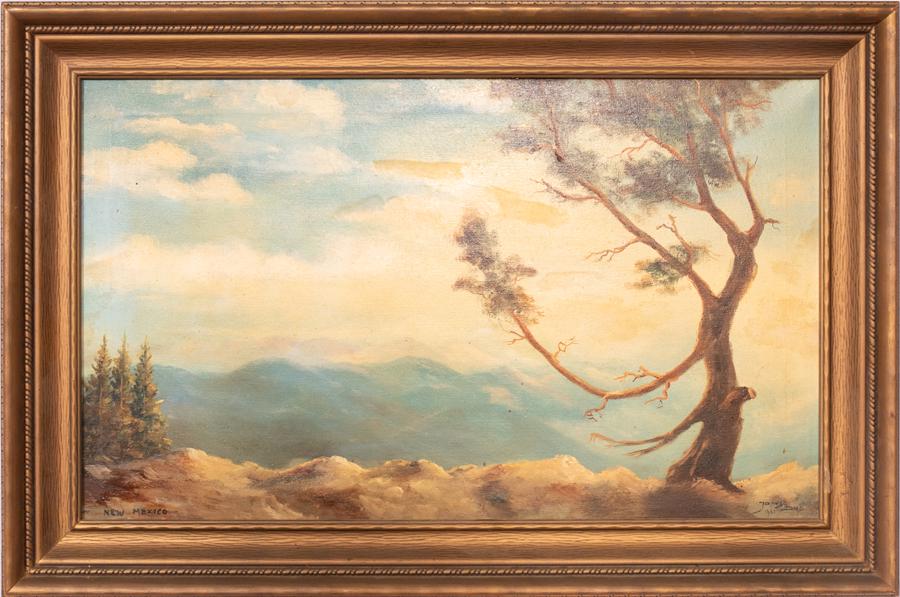 SIGNED "JANUSZ" OIL ON CANVAS, 1961, H 18", W 30" "NEW (1 of 4)