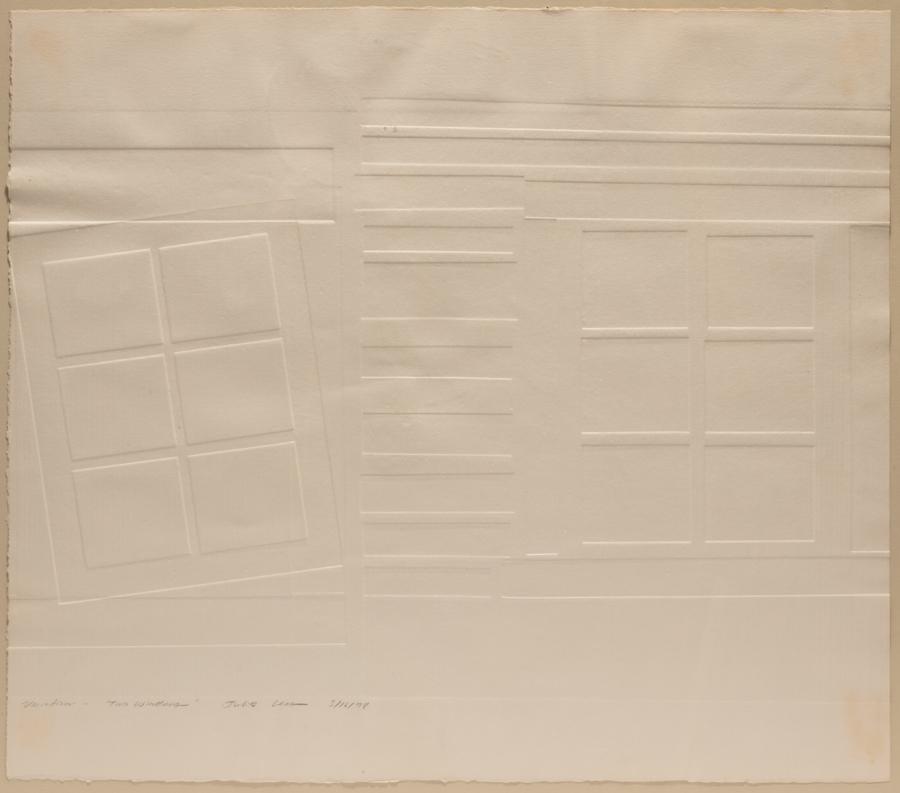 JULIE LEA, EMBOSSED PRINT  1978, H 22" W 26" VARIATION, (1 of 3)