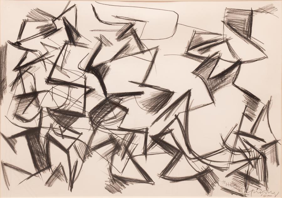 HAROLD SHAPINSKY (AMERICAN, 1925-2004) CHARCOAL ON (1 of 4)