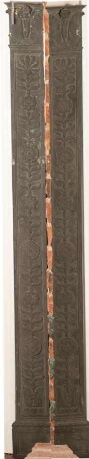 BRONZE COLUMN FORM WALL ORNAMENTS, PAIR, H 54", W 5" (1 of 1)